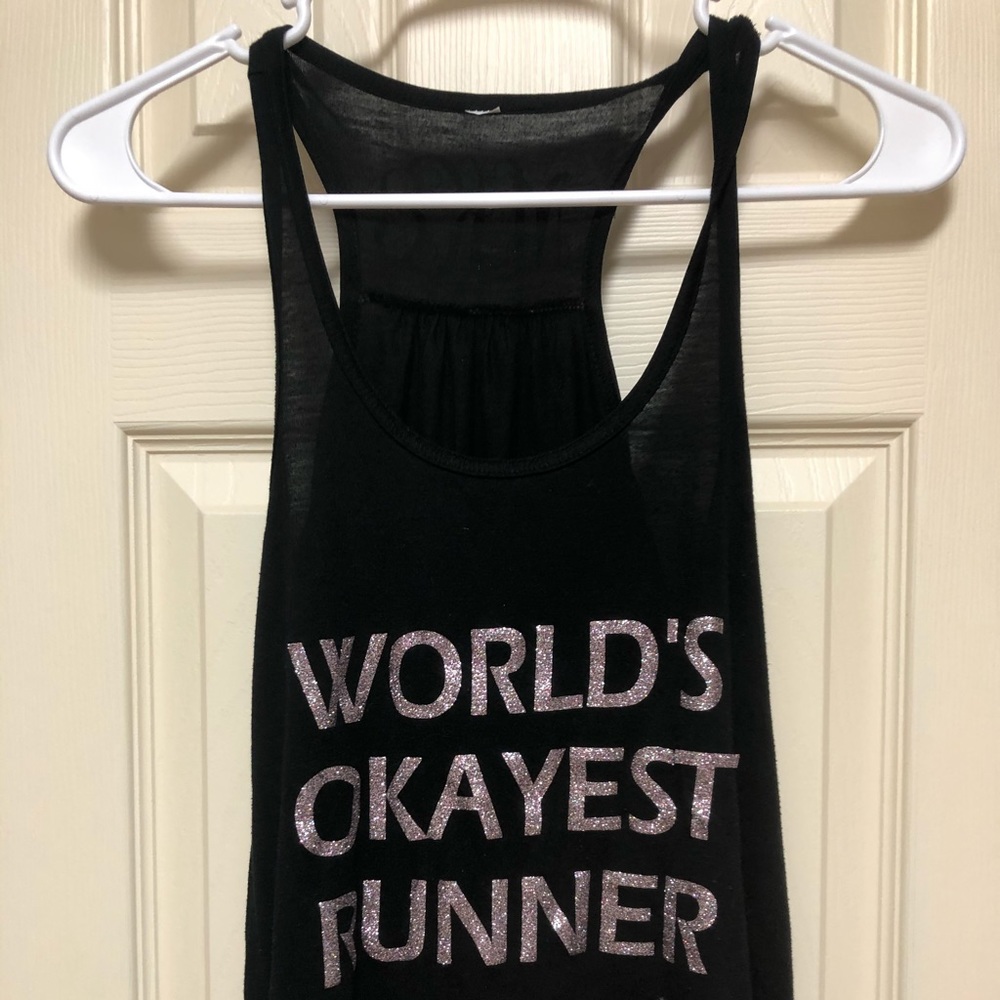 Black tank top with glitter words